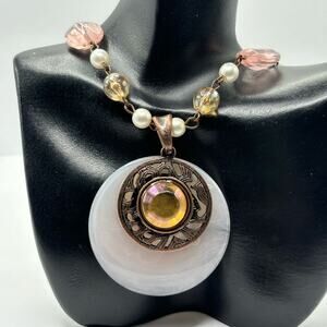 Y2K Pink Pearl Cookie Lee Necklace (SIZE)